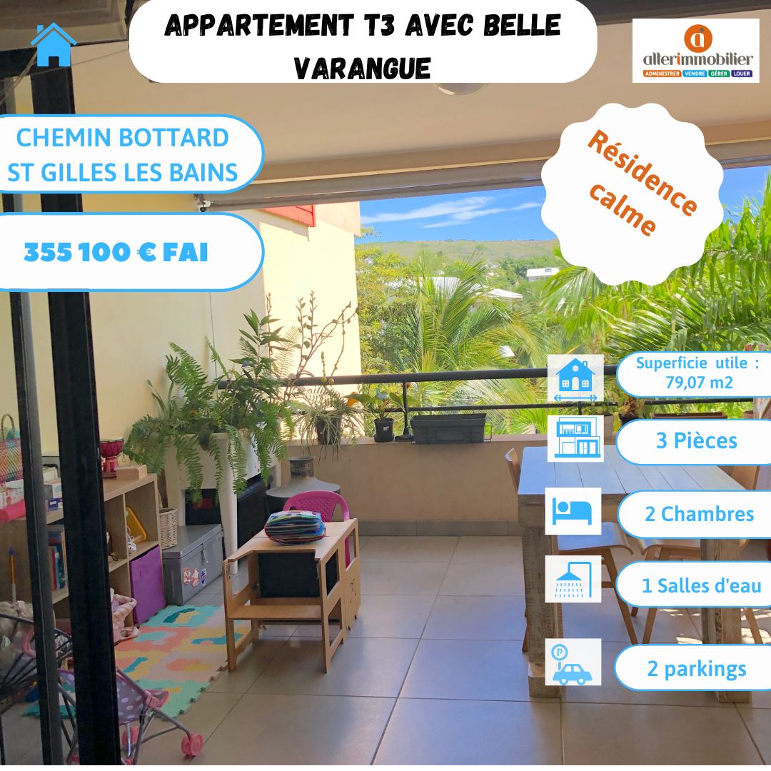 Appartement T3 avec varangue de 79 m2 utiles proche centre ville Appartement T3 avec varangue de 79 m2 utiles proche centre ville