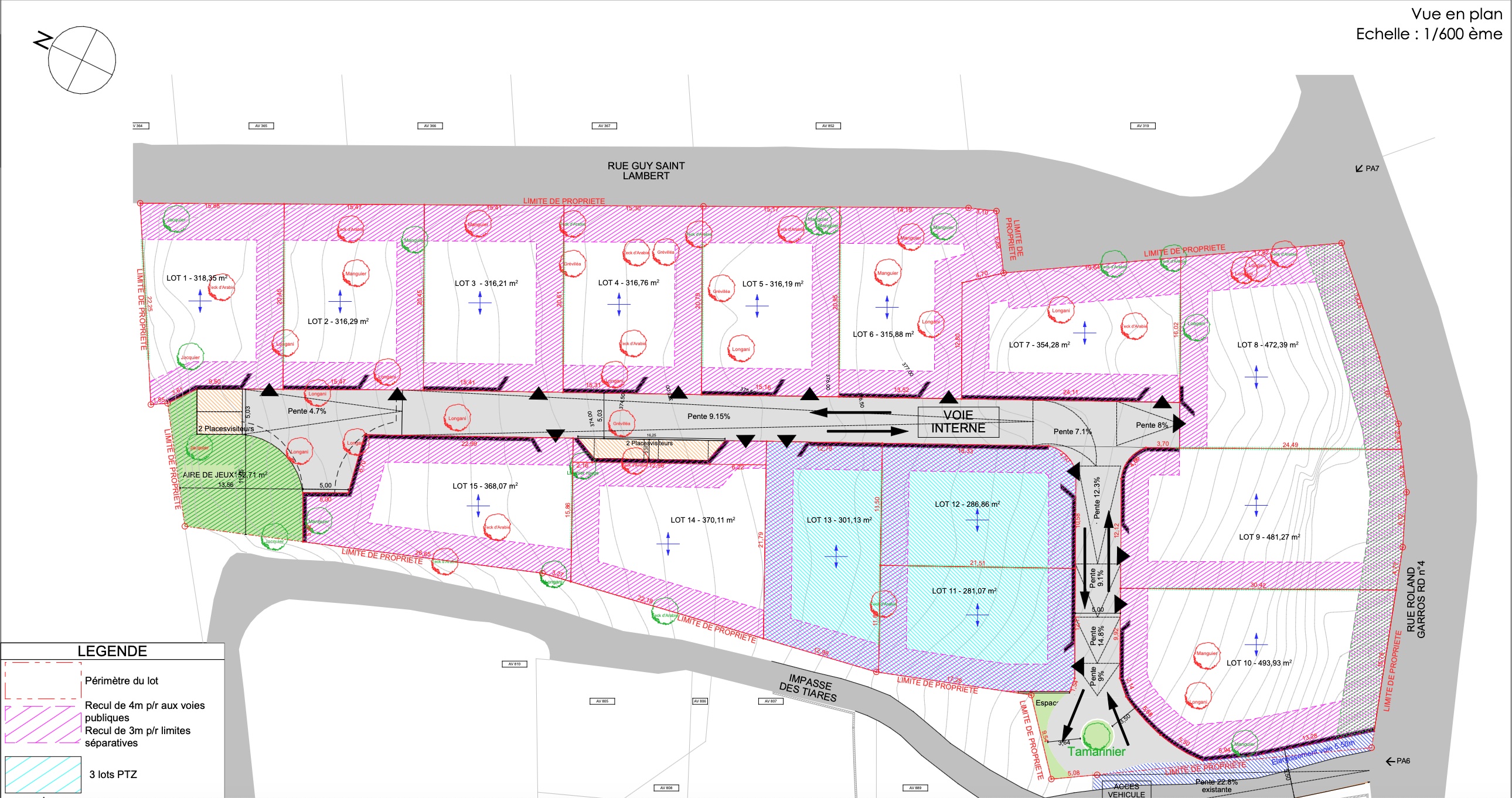 Parcelle à bâtir de 355 m2 dans petit lotissement