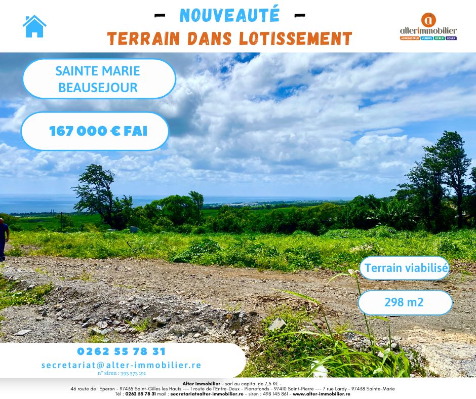 TERRAIN DANS LOTISSEMENT BEAUSEJOUR STE MARIE