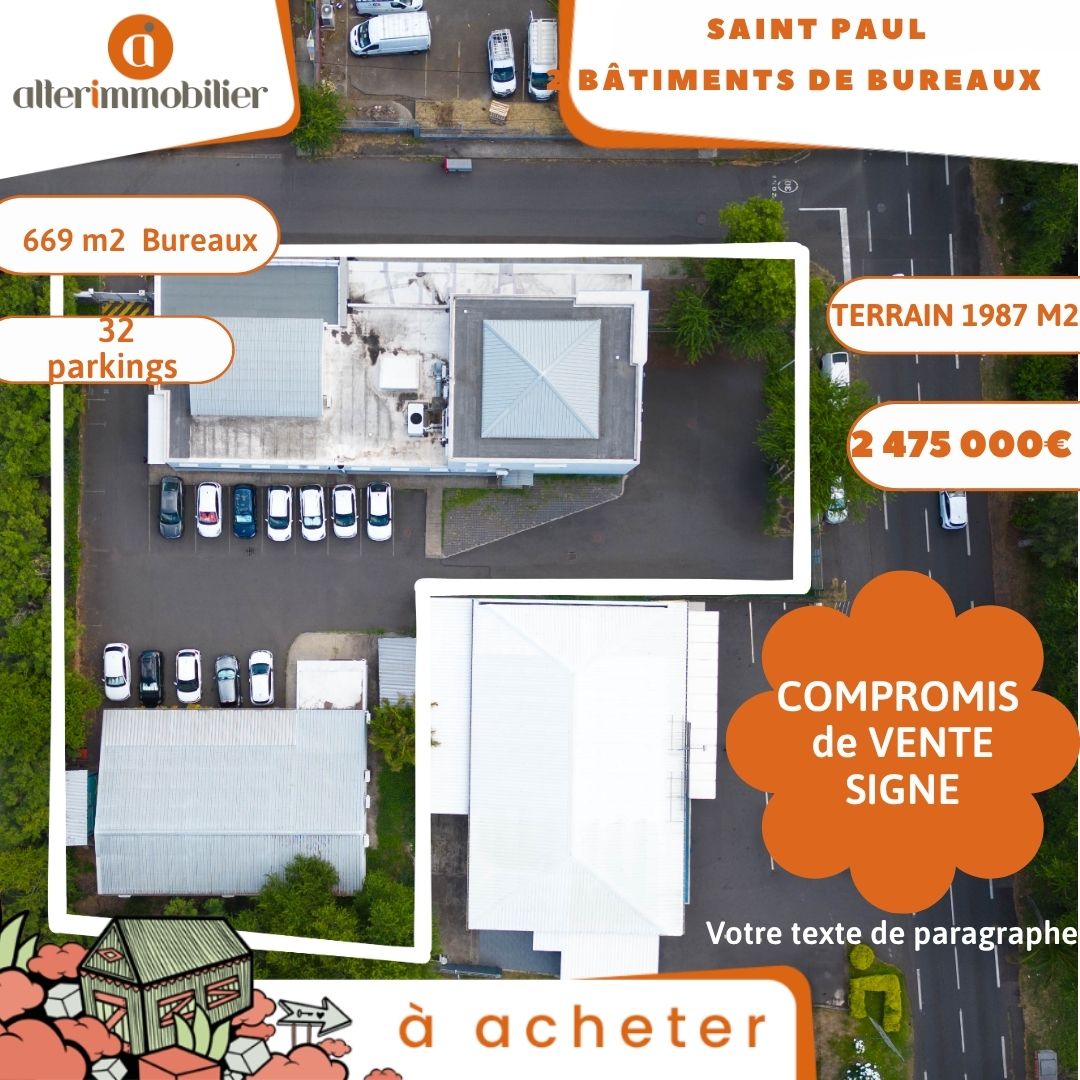 Locaux professionnels sur 2 Bâtiments avec 32 places de parking