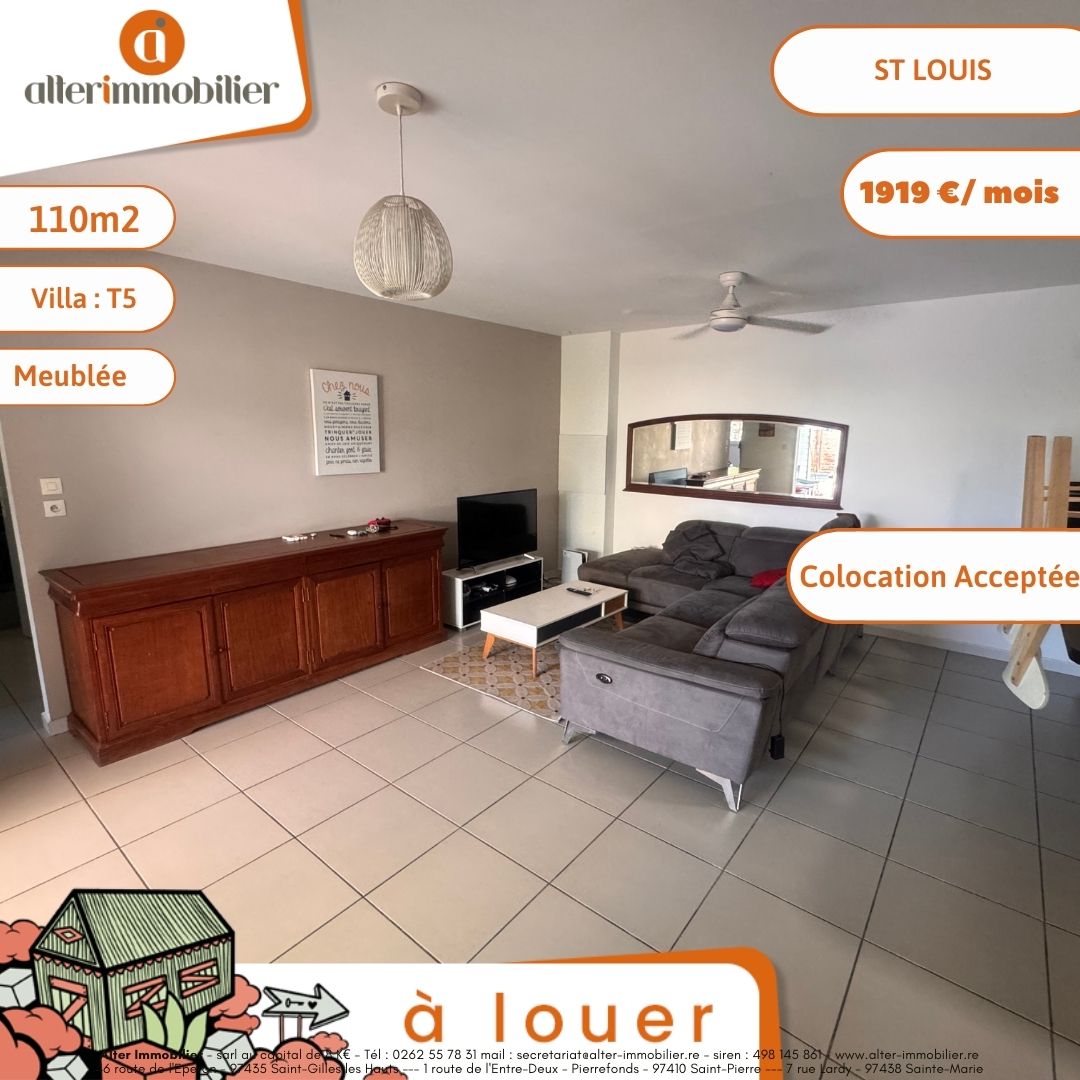 A LOUER – T5 MEUBLEE – ST LOUIS
