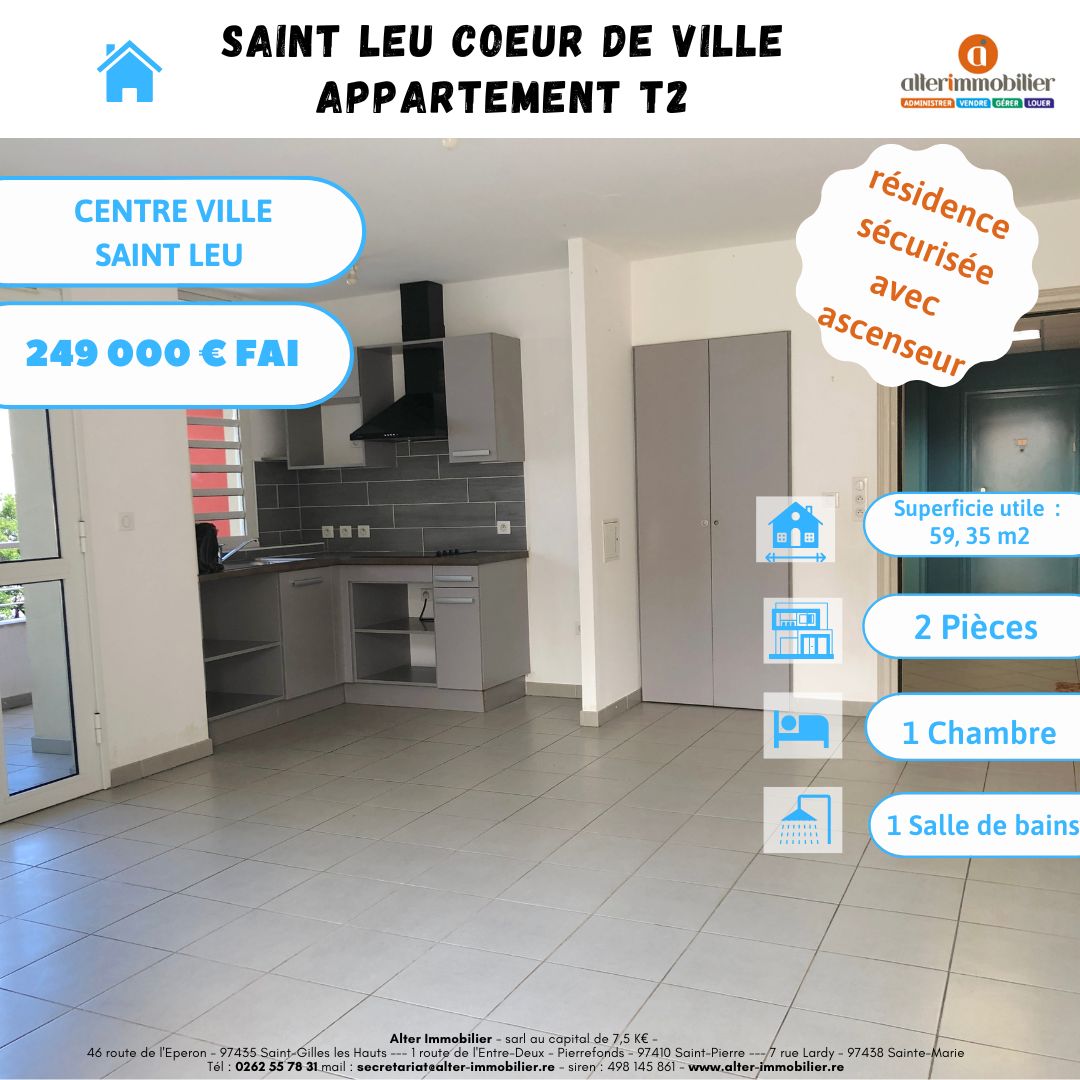 Appartement T2 d’une superficie utile de 59,35 m2 coeur de ville