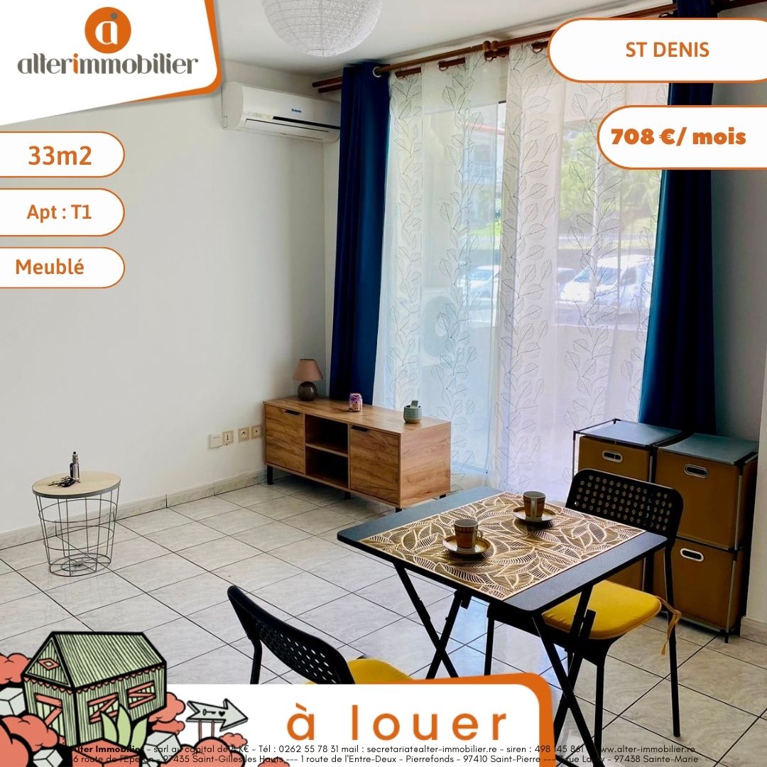 A LOUER – T1 MEUBLE – ST DENIS