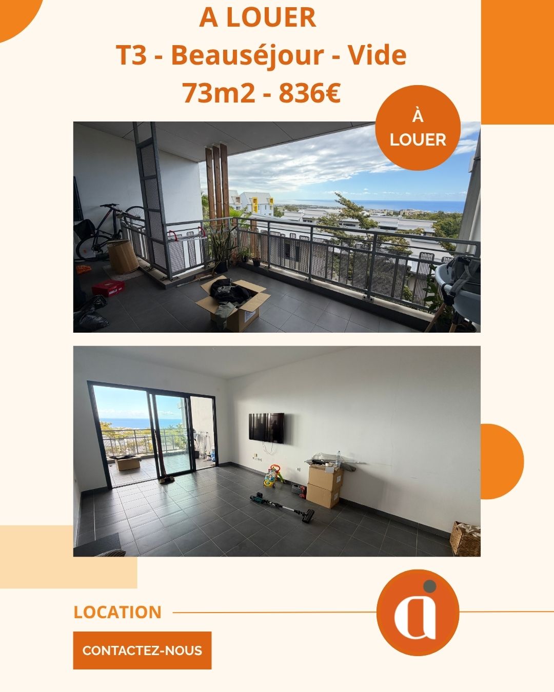 A LOUER – T3 VIDE – BEAUSEJOUR