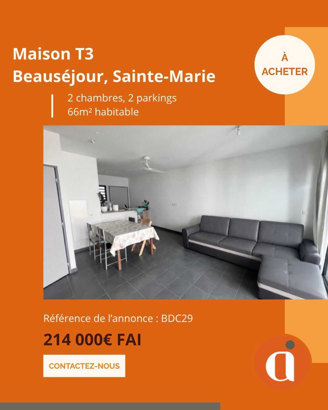 A VENDRE – Maison T3 – Beauséjour