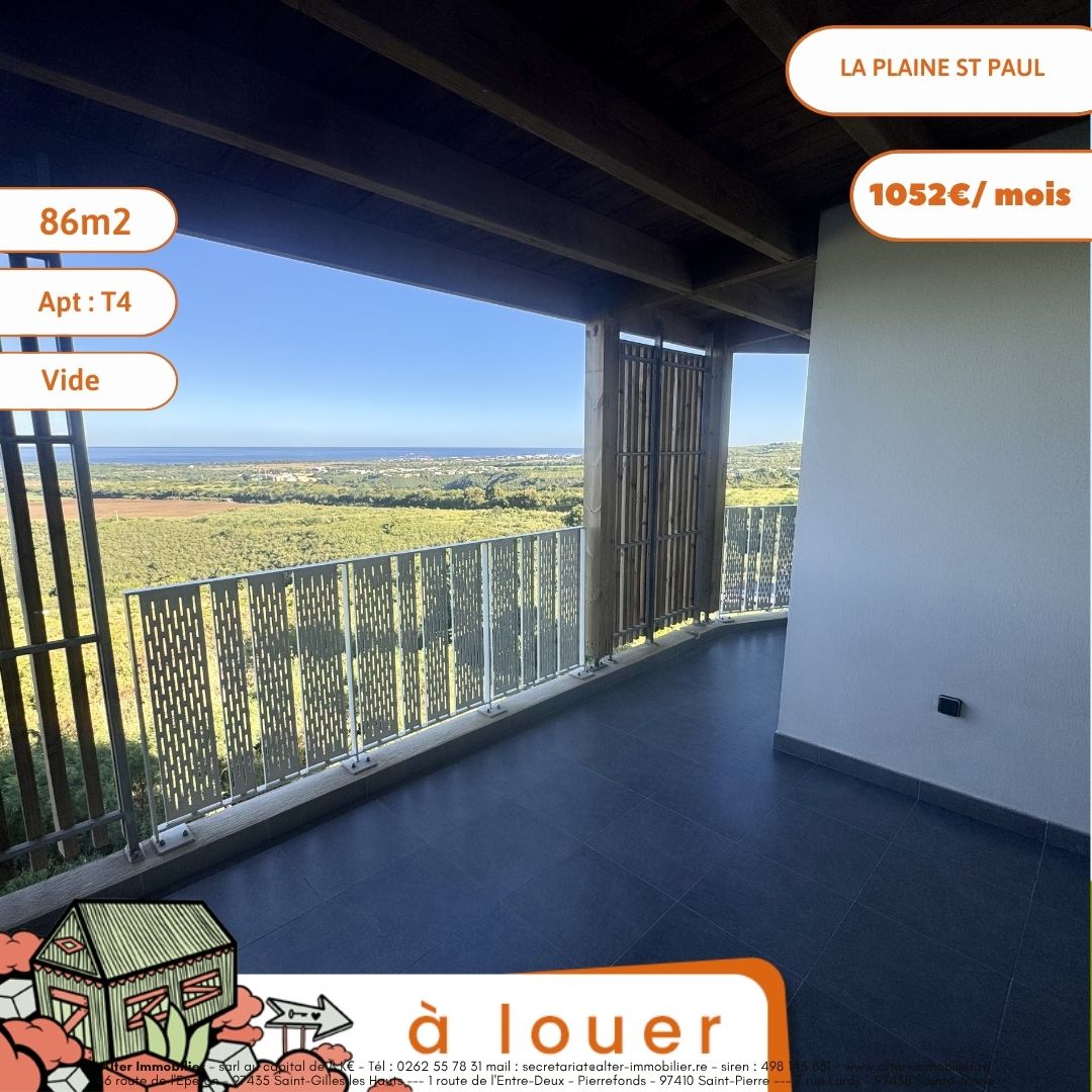 A LOUER – T4 VIDE – LA PLAINE ST PAUL