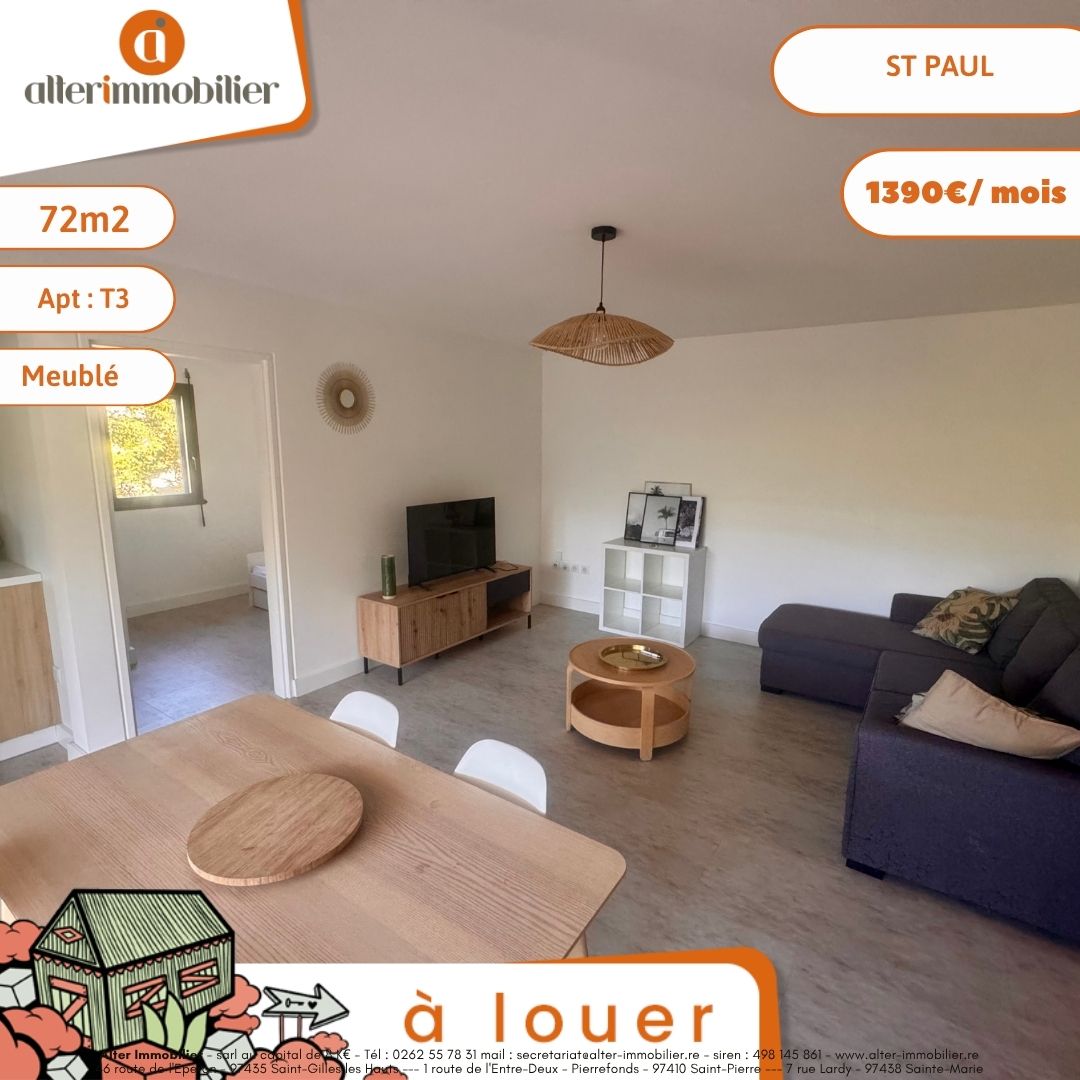 A LOUER – T3 MEUBLE – ST PAUL