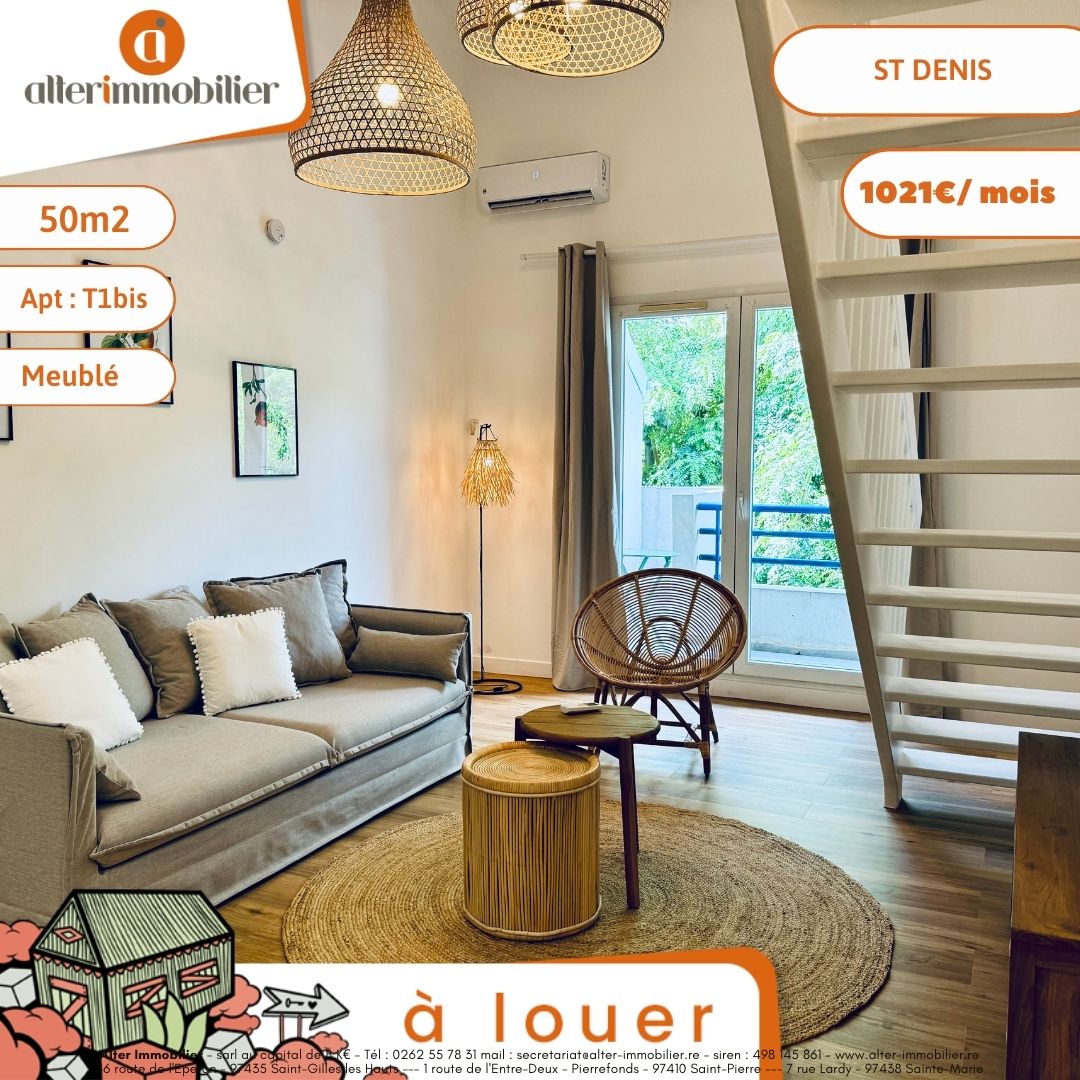 A LOUER – T1 BIS MEUBLE – ST DENIS