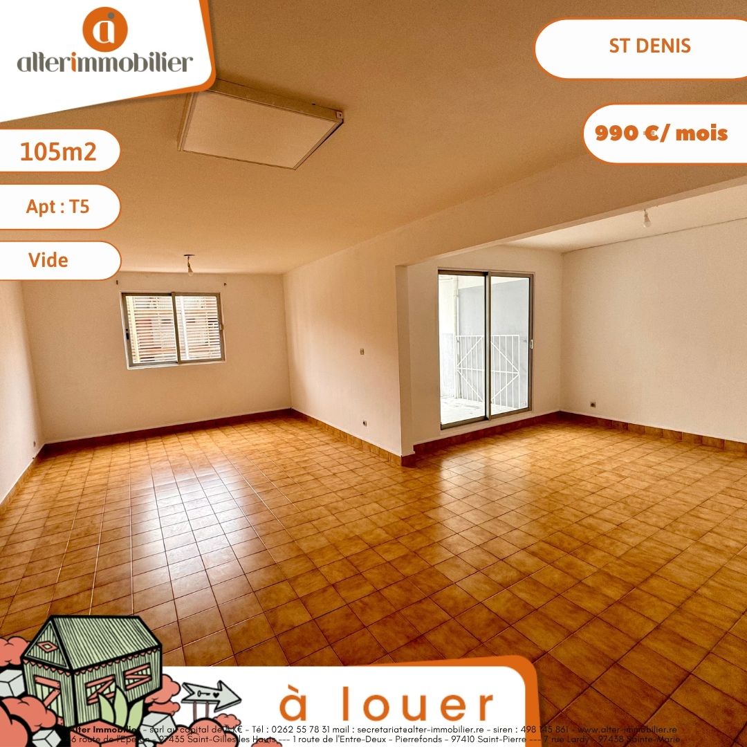 A LOUER – T5 VIDE – ST DENIS