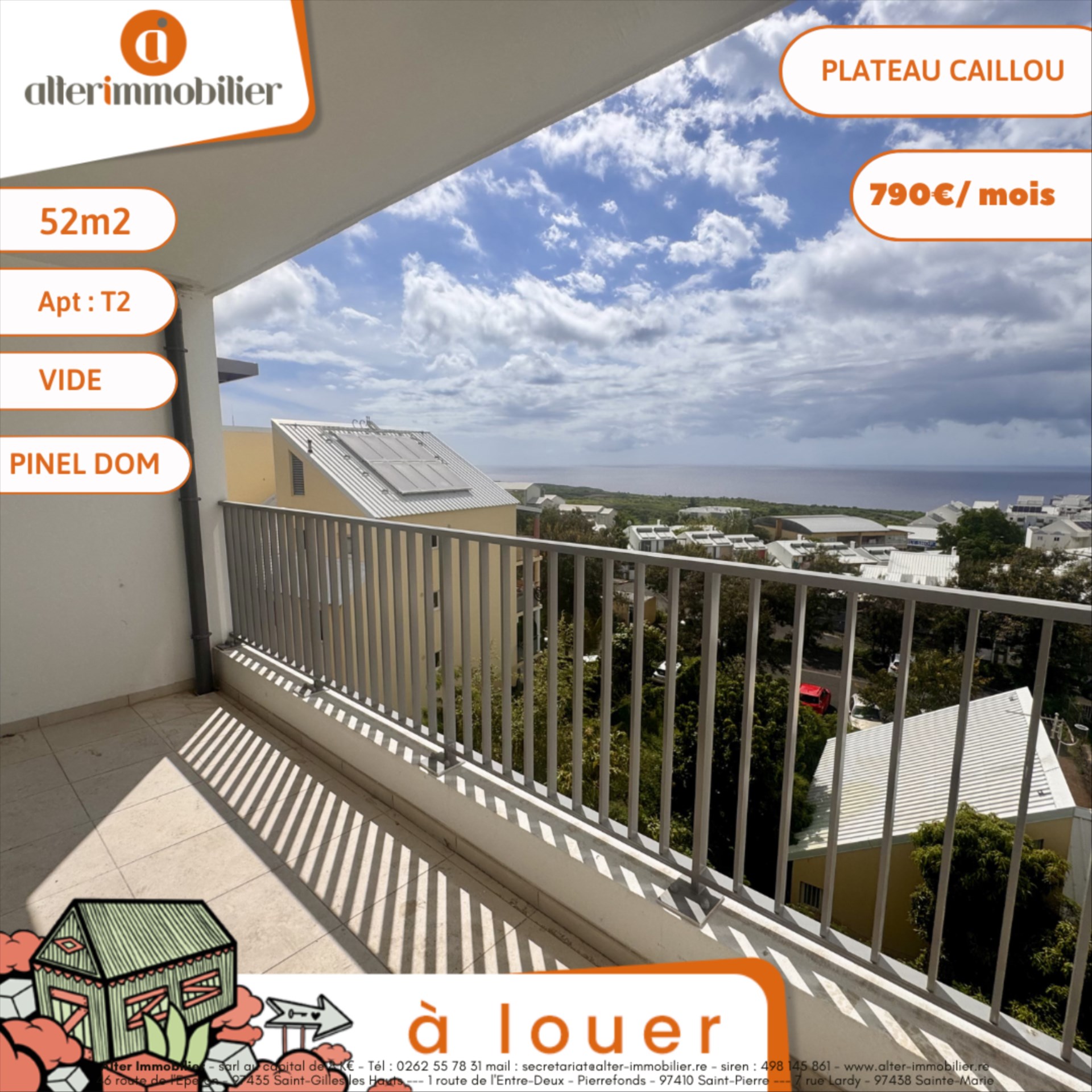 A LOUER – T2 PINEL DOM – PLATEAU CAILLOU