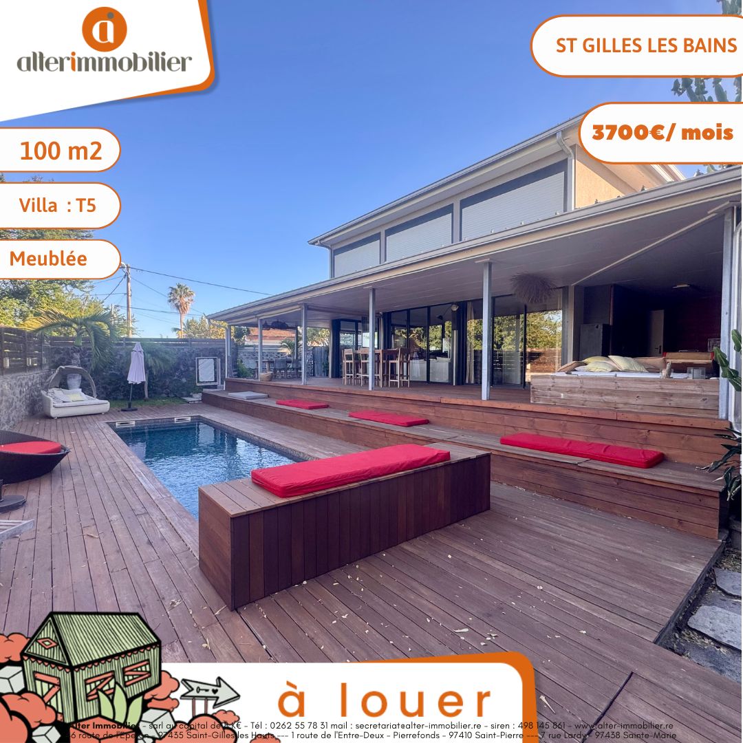 A LOUER – VILLA T5 MEUBLEE – ST GILLES LES BAINS