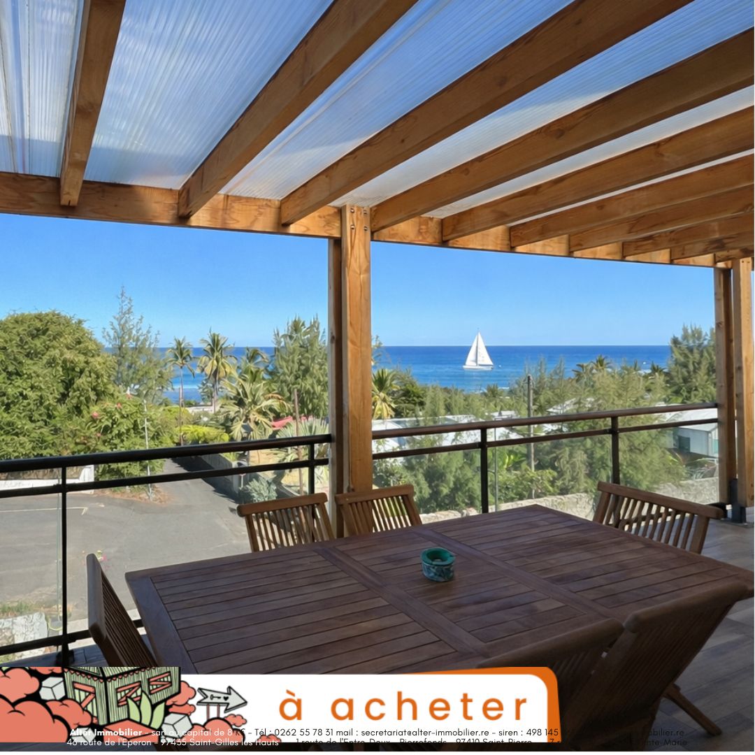 T4 d’exception avec vue océan – ST Gilles Les Bains