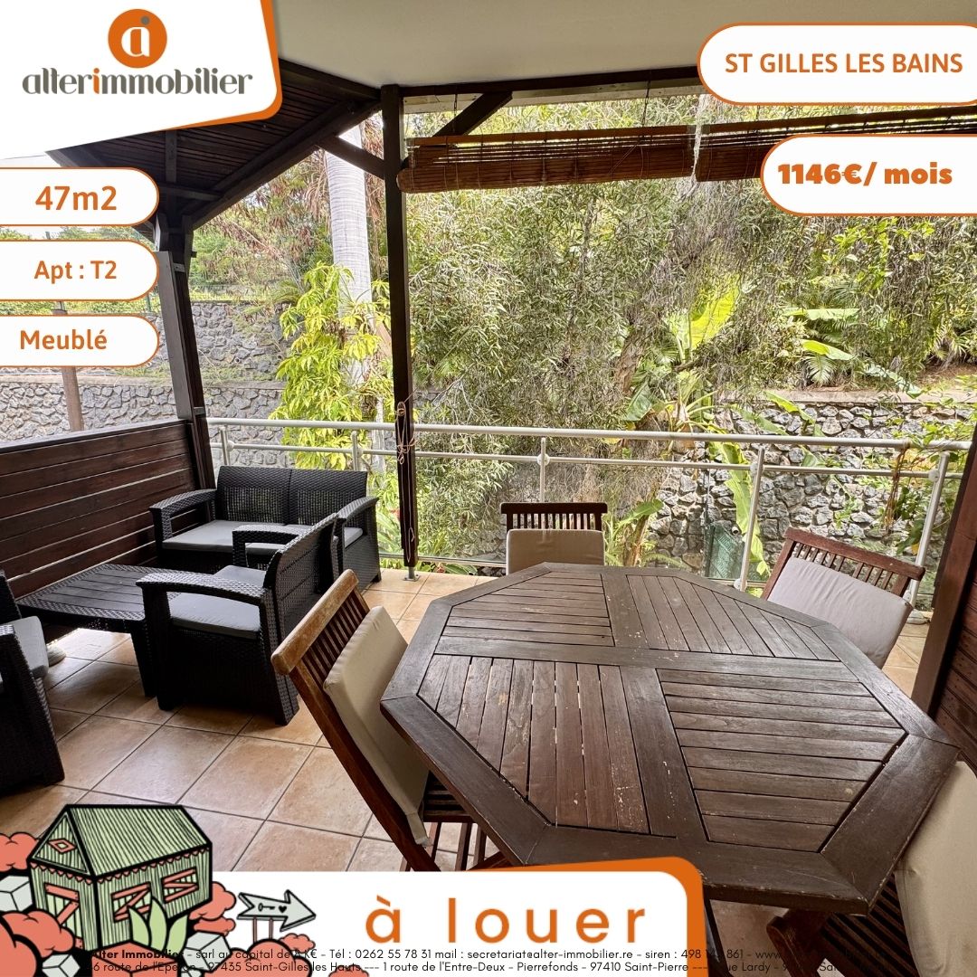 A LOUER – T2 MEUBLE – ST GILLES LES BAINS