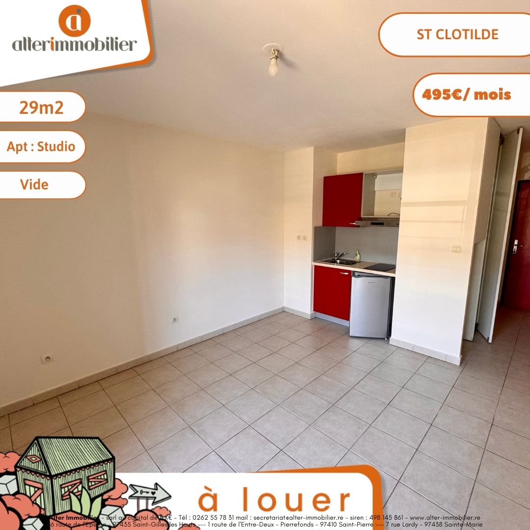 A LOUER – STUDIO VIDE – ST CLOTILDE