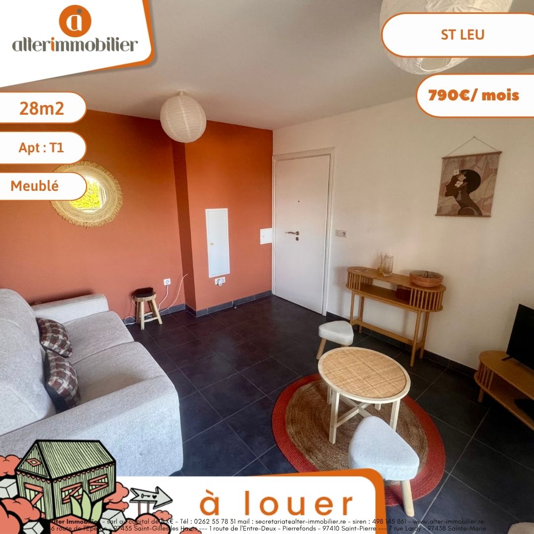 A LOUER – T1 MEUBLE – ST LEU