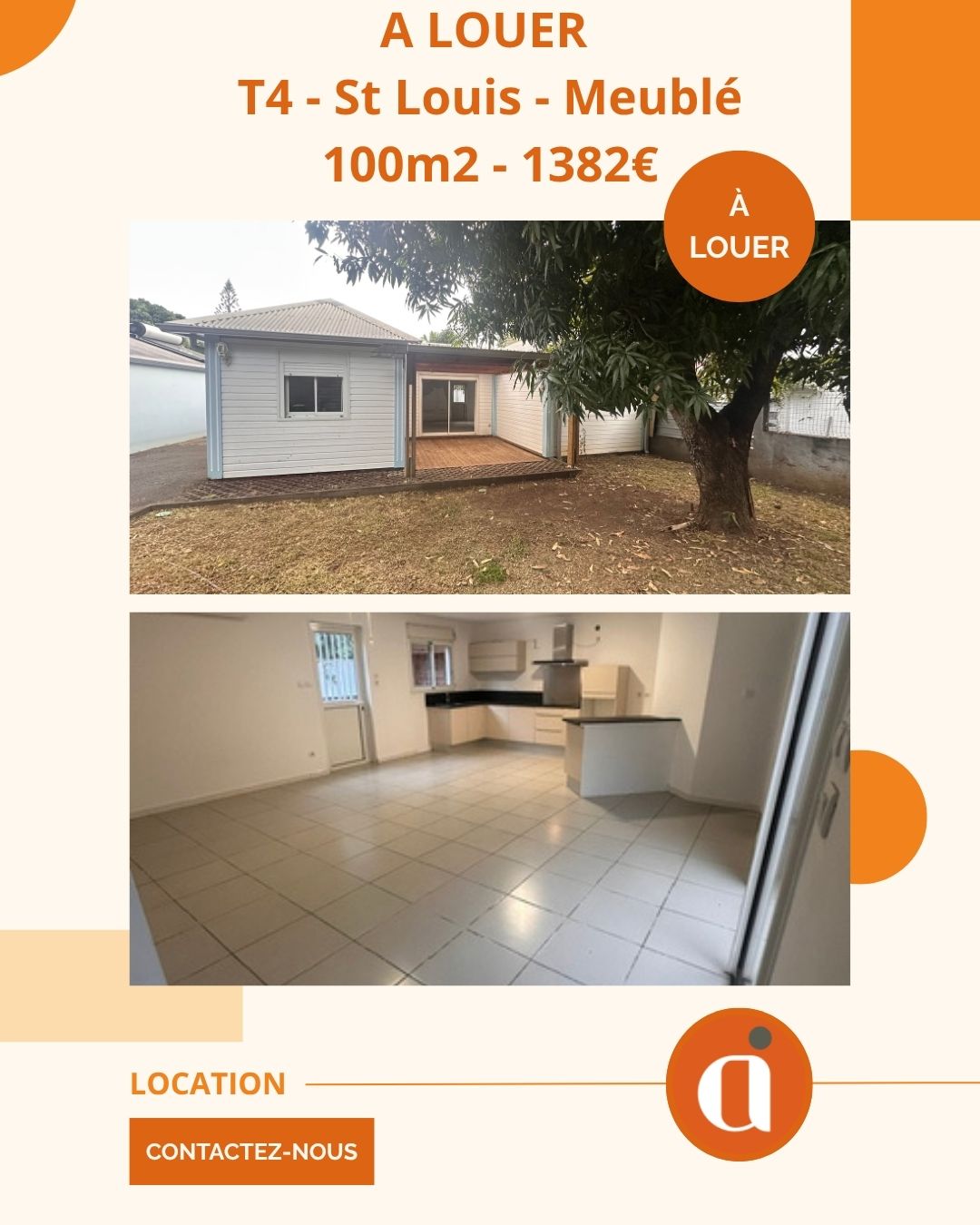 A LOUER – VILLA T4 – ST LOUIS