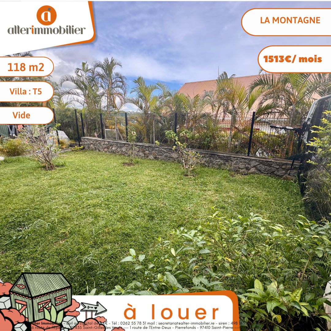 A LOUER – VILLA T5 VIDE – LA MONTAGNE