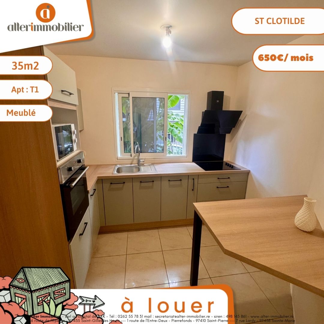 A LOUER – T1 MEUBLE – ST CLOTILDE
