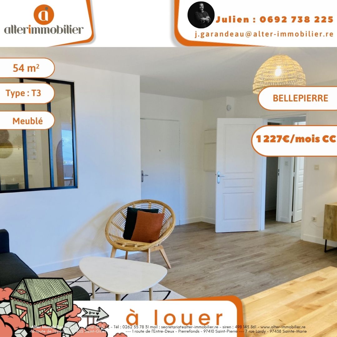 A LOUER –  T3 MEUBLE – BELLEPIERRE